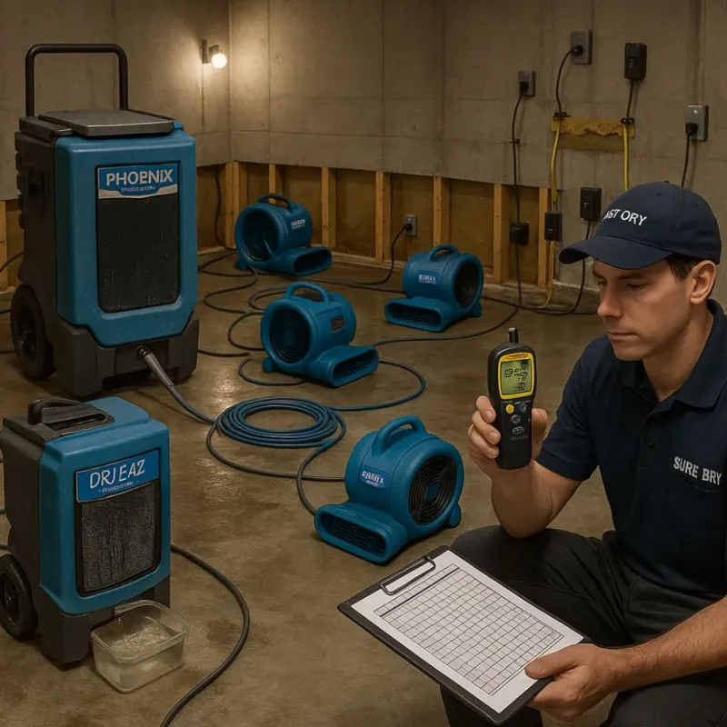 Structural Drying and Dehumidification process in Bunnell, FL